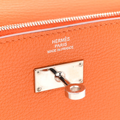 Hermes Chevre Mysore Kelly Longue Wallet Orange 6 of 7