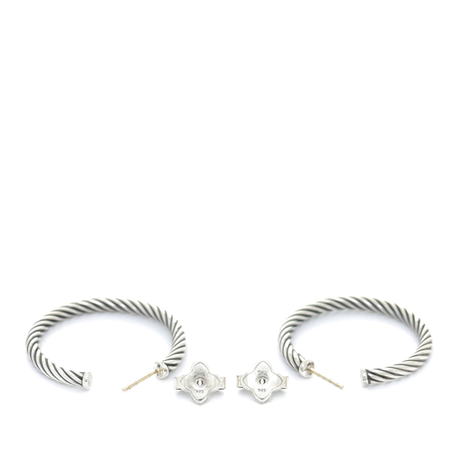 David Yurman Sterling Silver Small Cable Classics Hoop Earrings 4 of 7