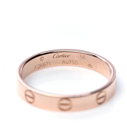 Cartier 18K Pink Gold 3.5mm LOVE Wedding Band Ring 56 7.5 5 of 5