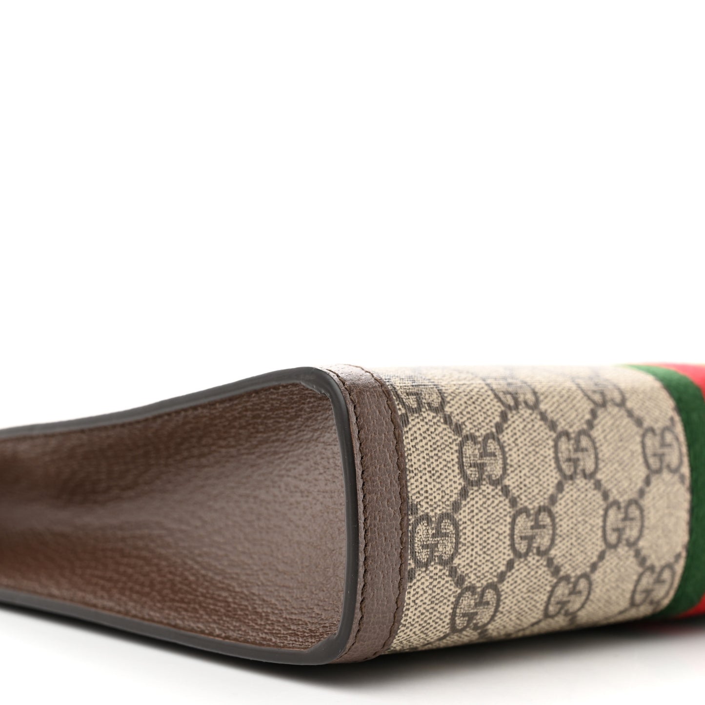 GG Supreme Monogram Web Ophidia Pouch Brown