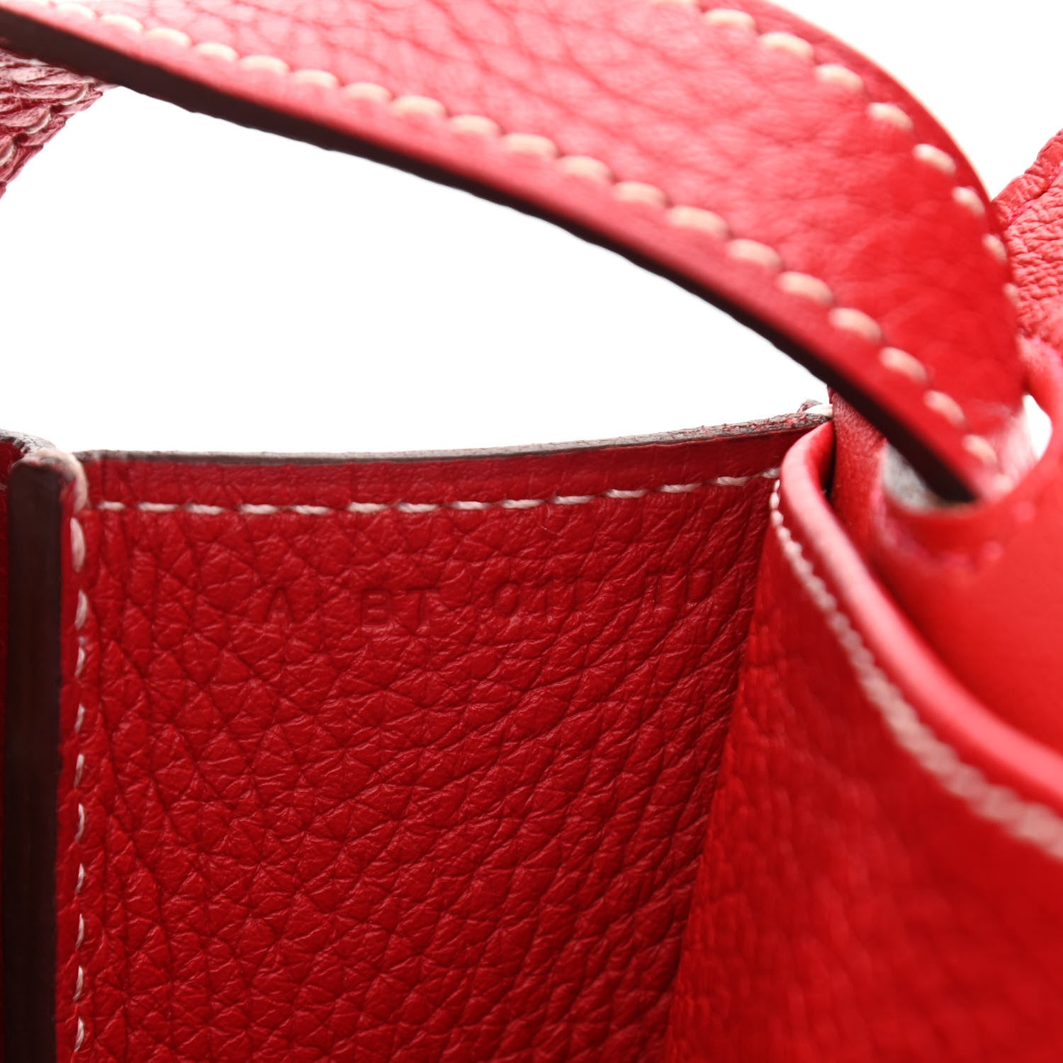 Hermes Taurillon Clemence Verso Halzan 31 GM Rouge Casaque Vermillion 7 of 13