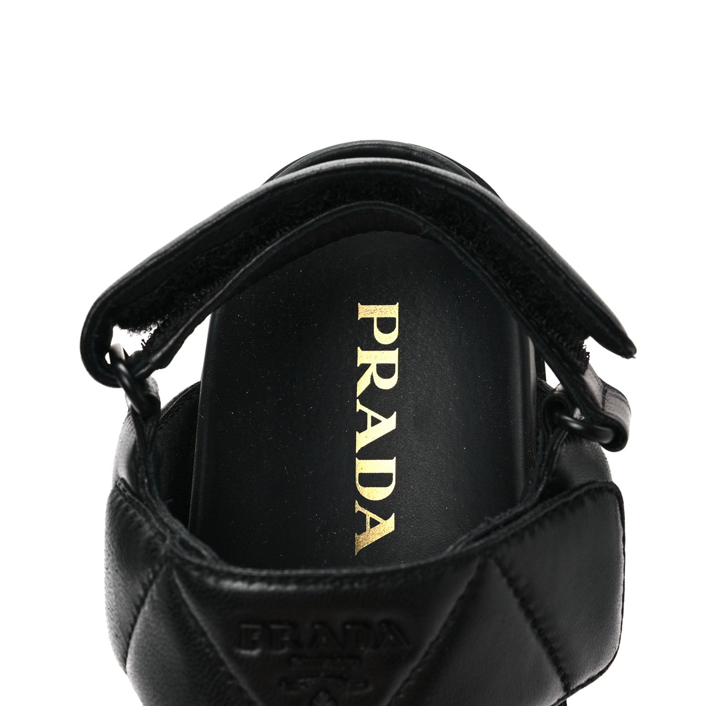 Nappa Logo Quilted 20mm Sport Sandals 35 Black