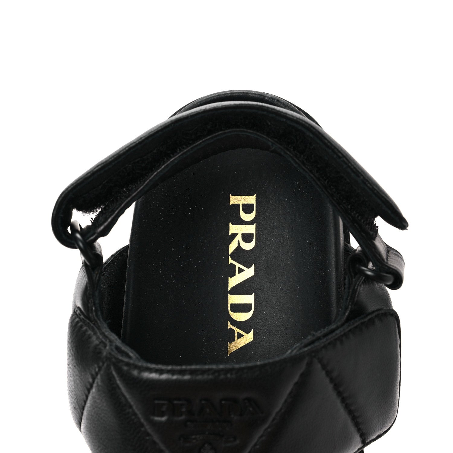 Prada Nappa Logo Quilted 20mm Sport Sandals 35 Black 7 of 9