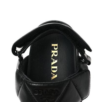 Prada Nappa Logo Quilted 20mm Sport Sandals 35 Black 7 of 9