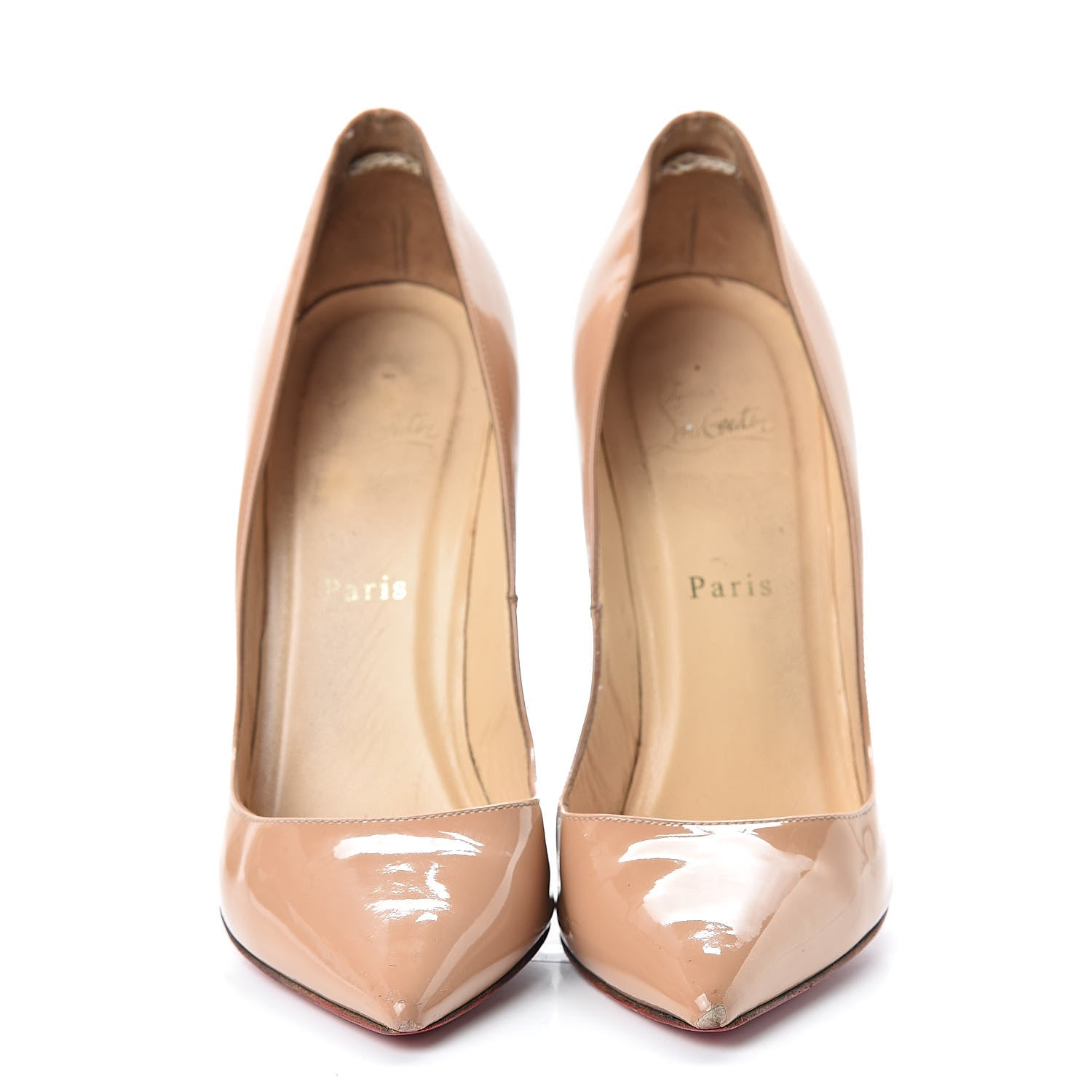 Christian Louboutin Patent Pigalle 120 Pumps 39 Nude 2 of 19