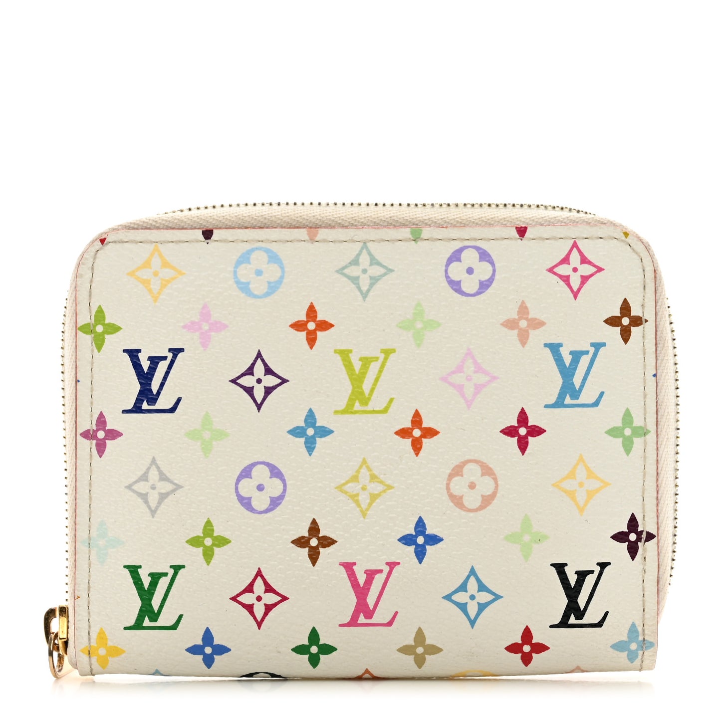 Monogram Multicolor Zippy Coin Purse Wallet White Litchi