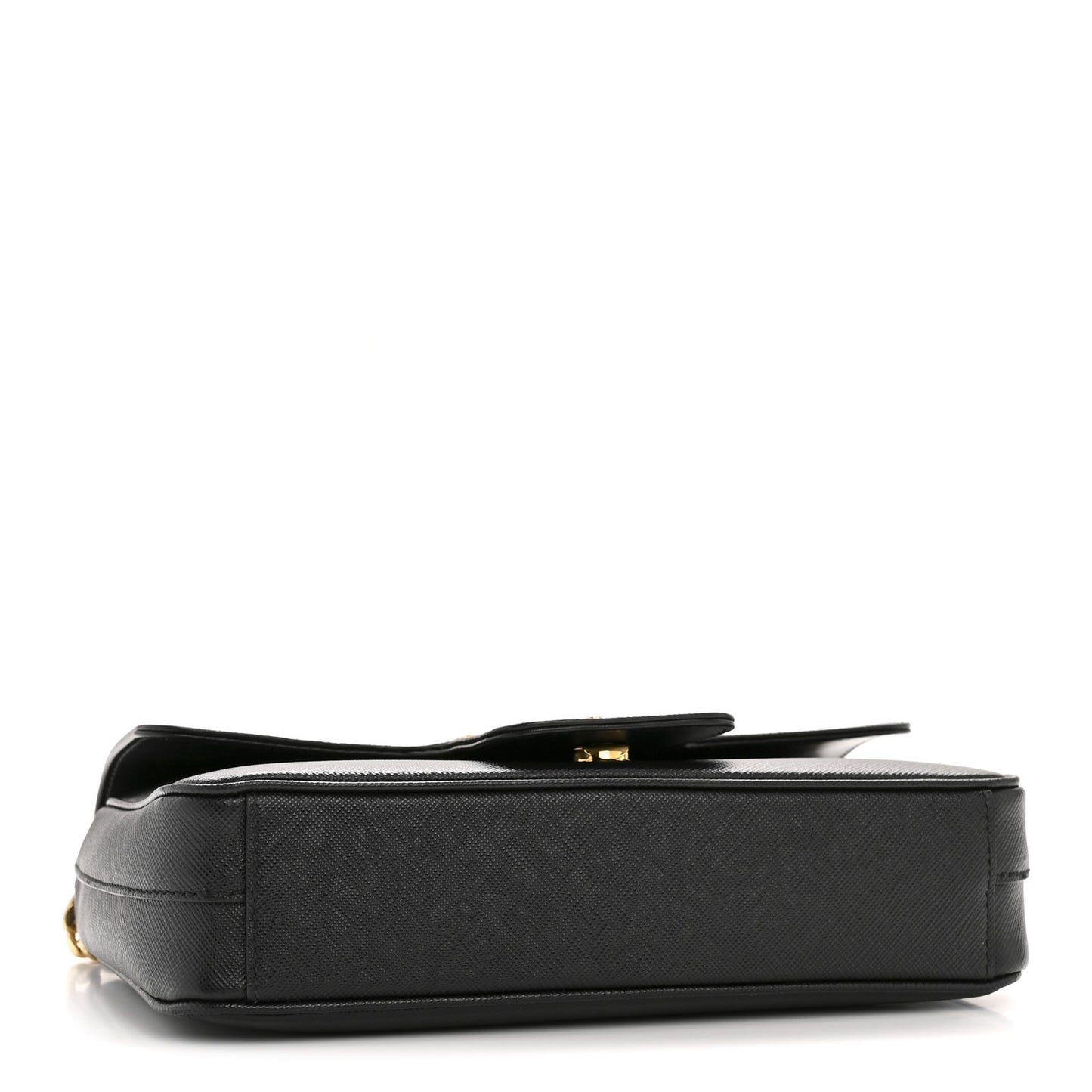 Saffiano Flap Shoulder Bag Black