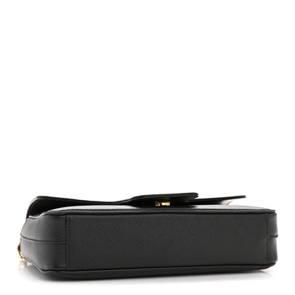 Prada Saffiano Flap Shoulder Bag Black 4 of 14
