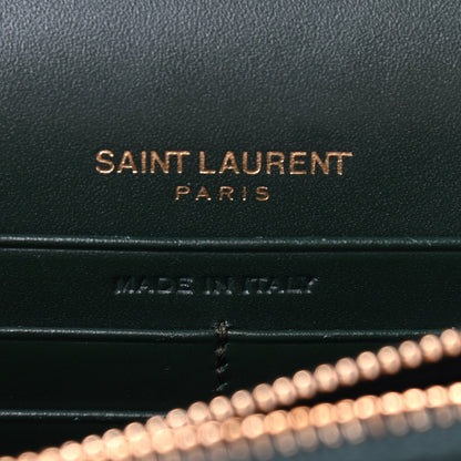 Saint Laurent Smooth Calfskin Classic Monogram Kate Tassel Chain Wallet Dark Leaf 6 of 8