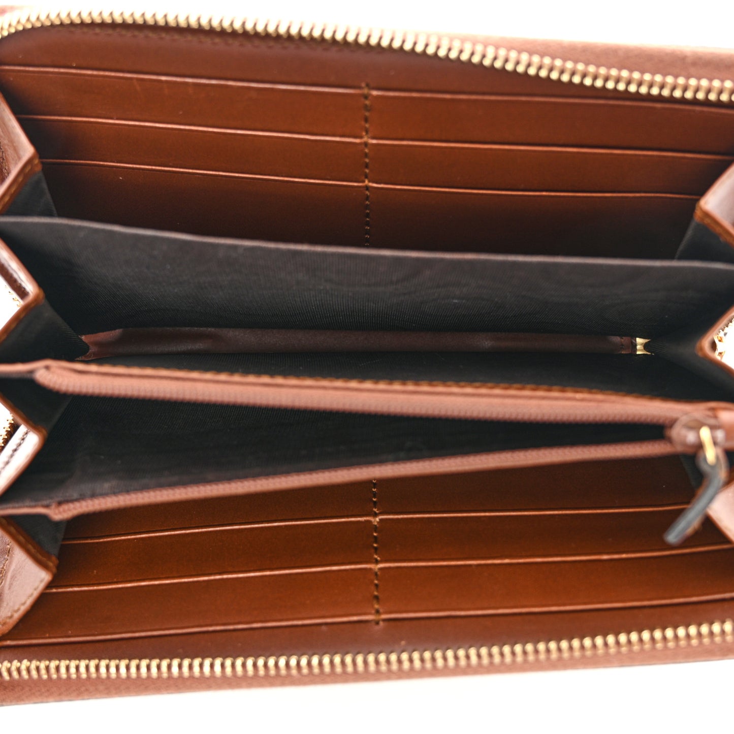 GG Supreme Monogram Cuoio Toscano Zip Around Wallet Beige Ebony Cuir