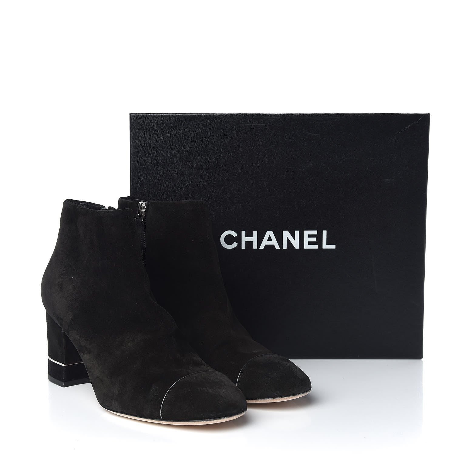 Chanel Suede Calfskin Short Boots 41 Black 11 of 11