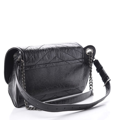 Saint Laurent Crinkled Calfskin Matelasse Monogram Niki Body Bag Black 3 of 10