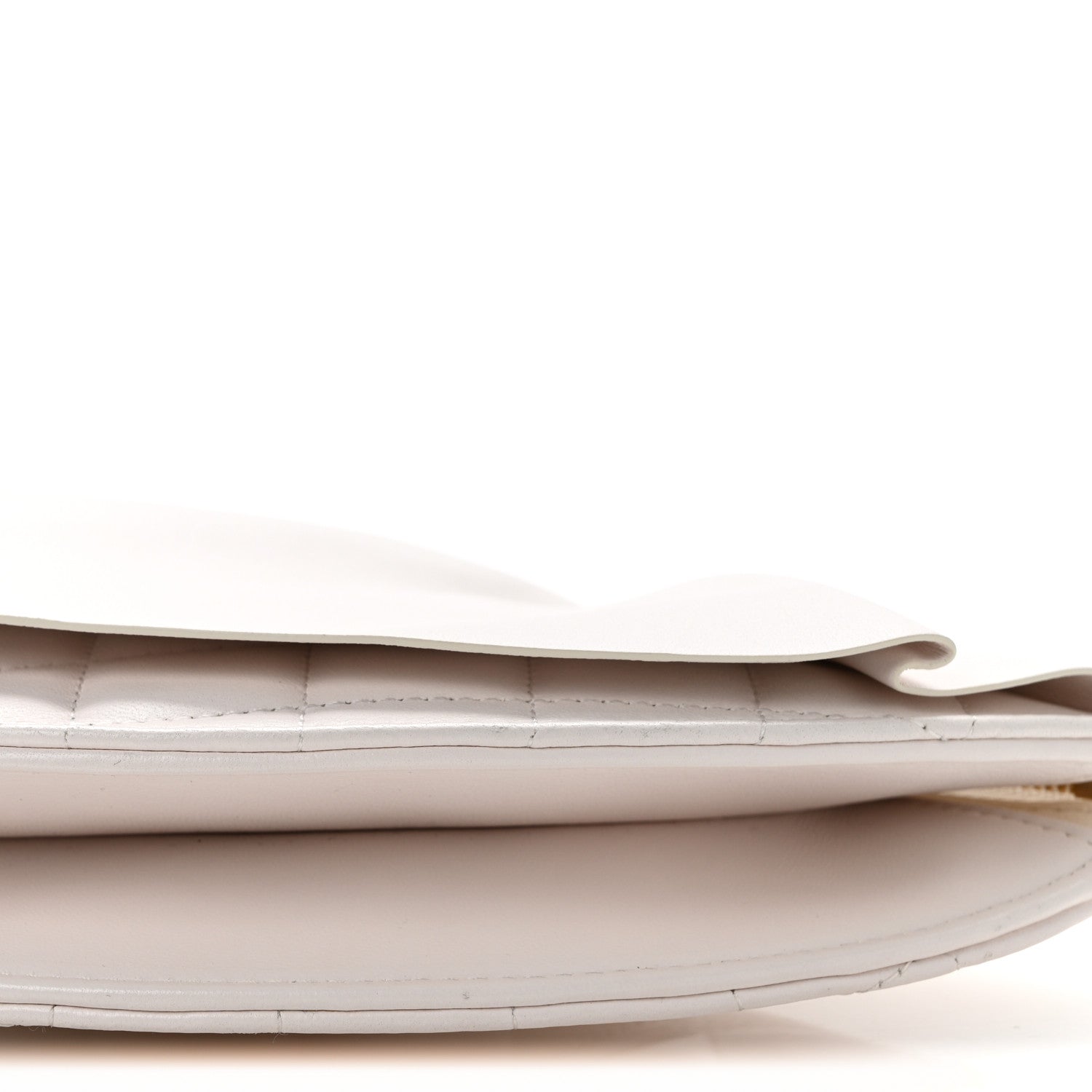 Chanel Lambskin Quilted Wave Clutch White 10 of 13
