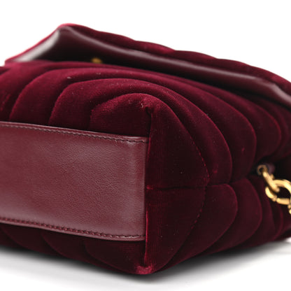 Saint Laurent Velvet Y Quilted Monogram Toy Loulou Crossbody Bag French Burgundy 10 of 10