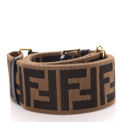 Fendi Ribbon Vitello Seta FF 1974 Adjustable Strap You Fango Marrone Black 2 of 5
