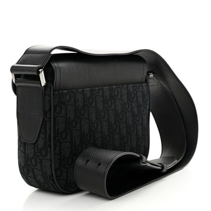 Christian Dior Grained Calfskin Oblique Mini Saddle Messenger Black 3 of 11