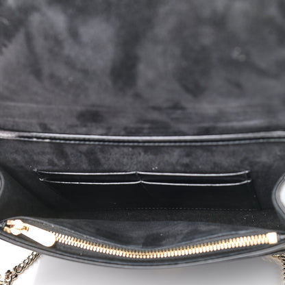 Christian Dior Crinkled Calfskin Diorama Wallet on Chain Pouch Black 4 of 11