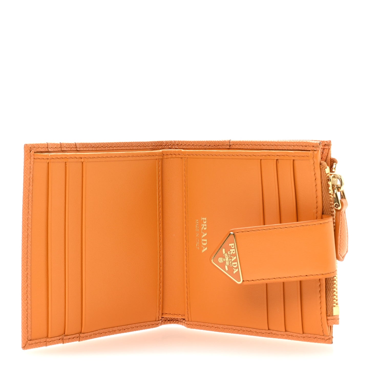 Calfskin Small Triangle Wallet Ambra