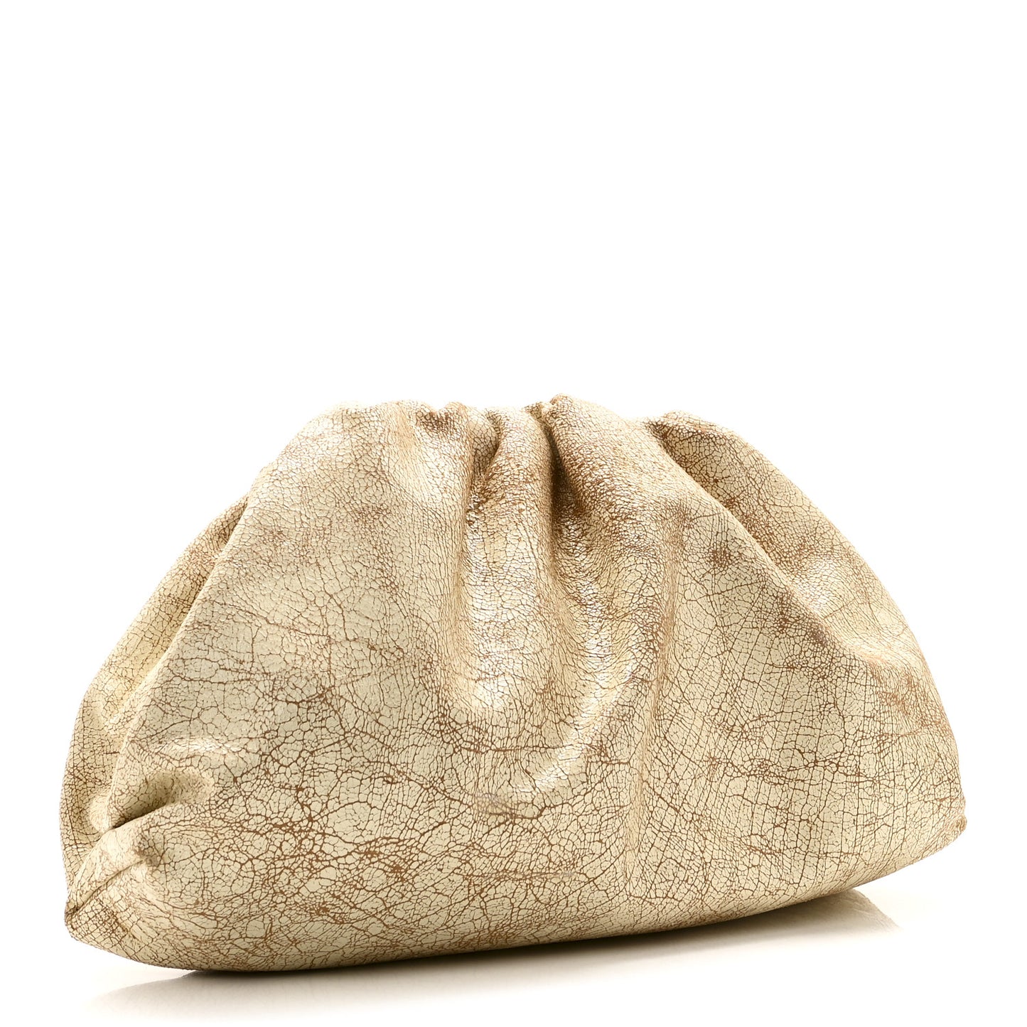 Crackled Calfskin The Pouch Oversized Clutch Zabaione