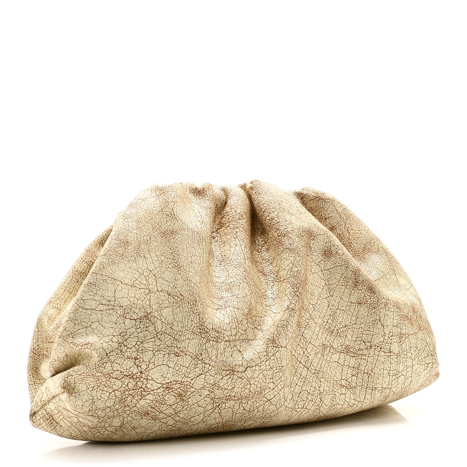 Bottega Veneta Crackled Calfskin The Pouch Oversized Clutch Zabaione 3 of 10