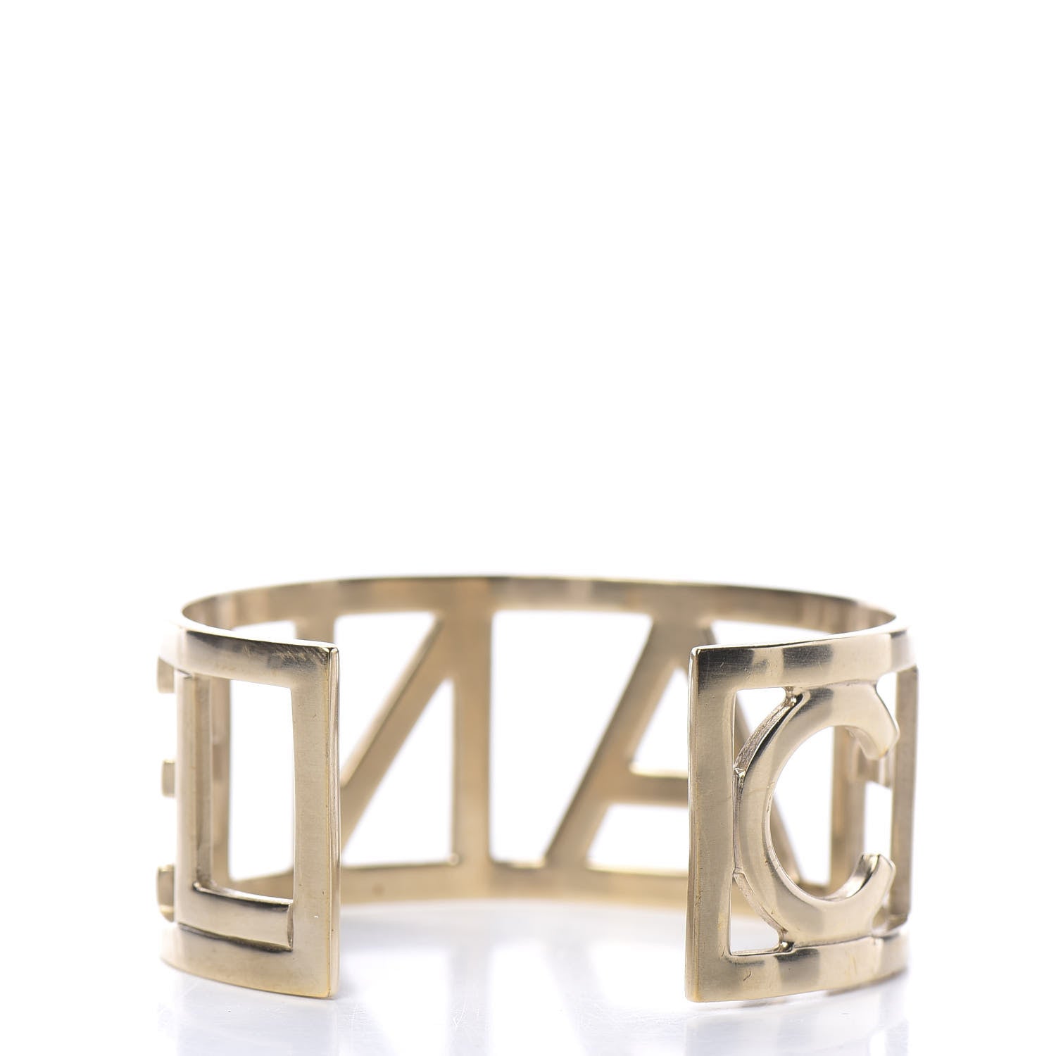 Chanel Metal Logo Cuff Gold 2 of 4