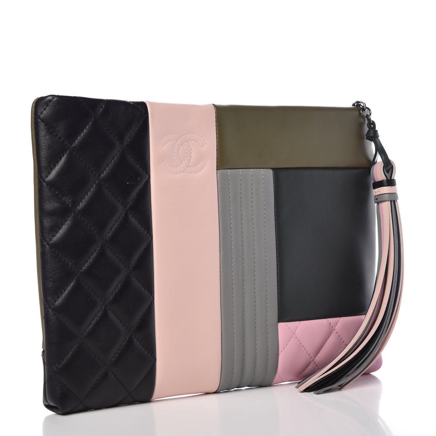 Lambskin Patchwork Medium Cosmetic Case Multicolor