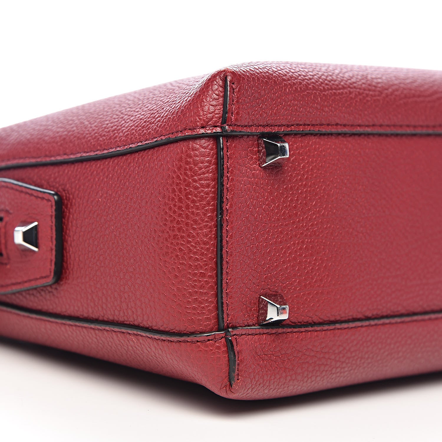 MCM Grained Calfskin Small Ella Boston Burgundy 12 of 14