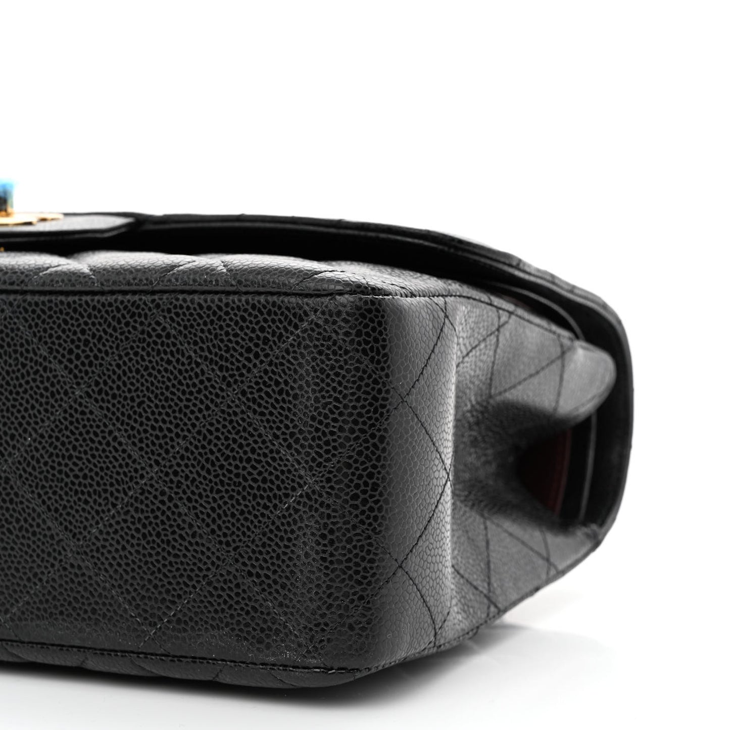 Caviar Quilted Jumbo Double Flap Black