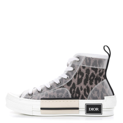 Christian Dior Canvas Leopard Print Womens B23 High Top Sneakers 36 White 1 of 9