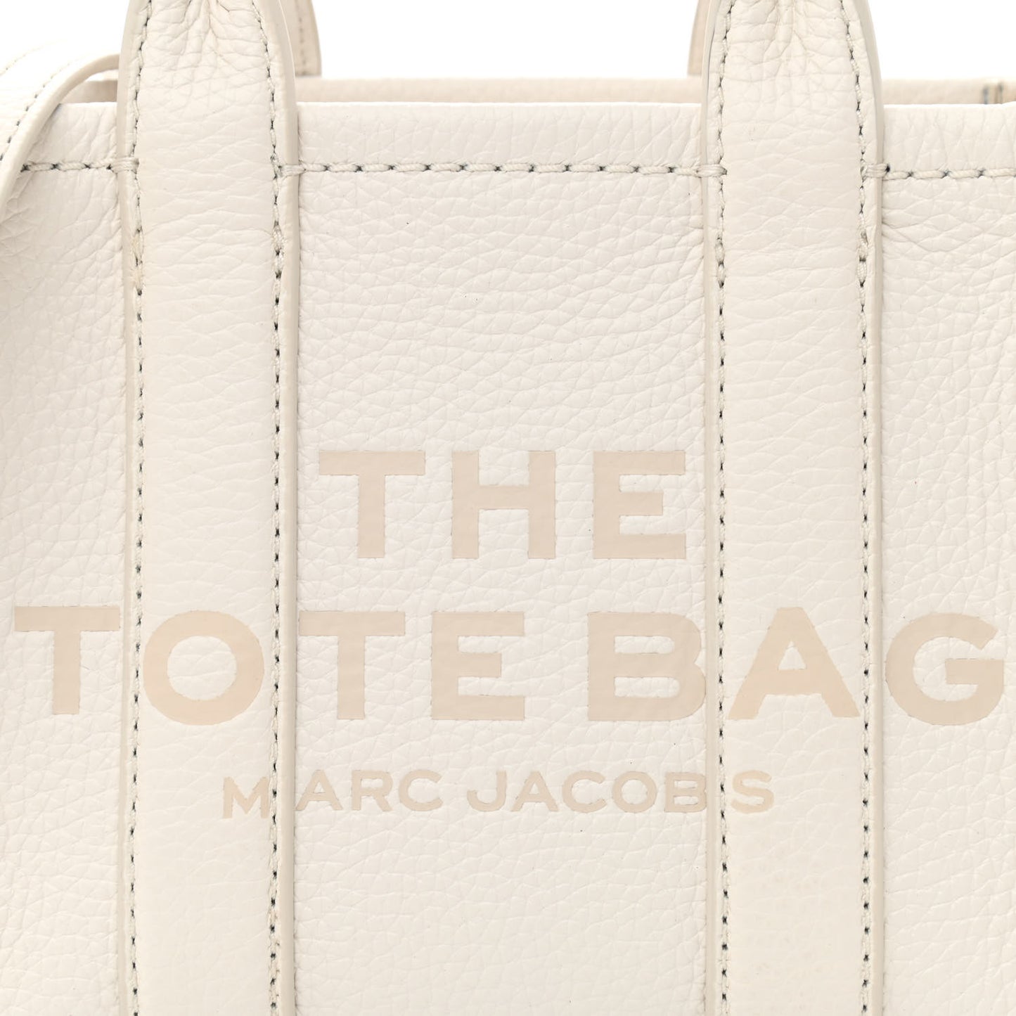 Grained Calfskin Micro The Tote Bag Cotton Silver
