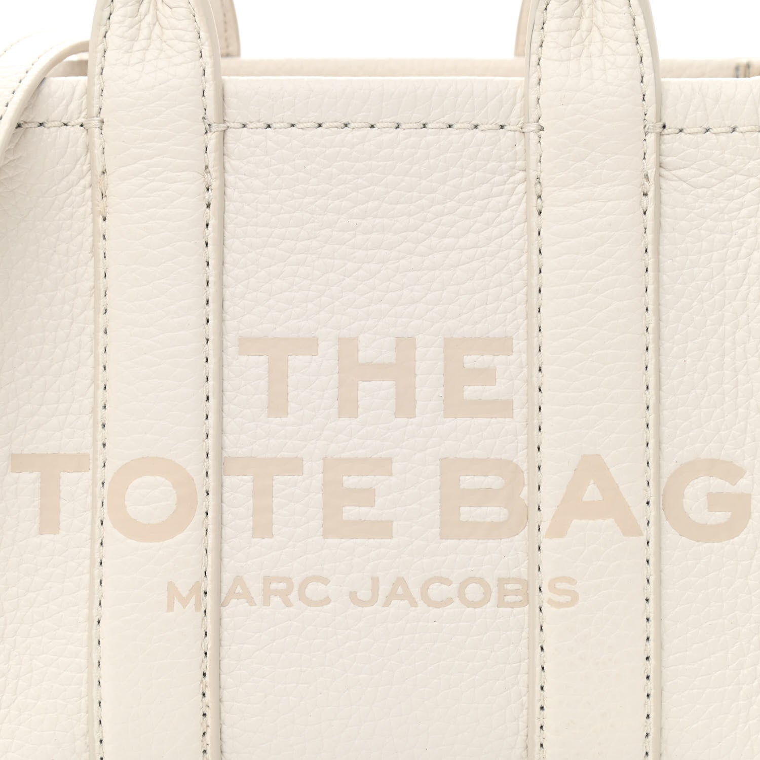 Marc Jacobs Grained Calfskin Micro The Tote Bag Cotton Silver 7 of 9