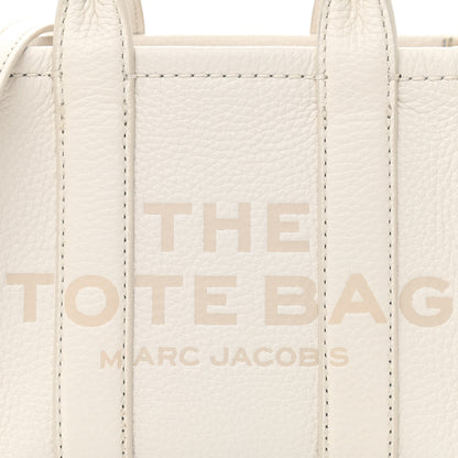 Marc Jacobs Grained Calfskin Micro The Tote Bag Cotton Silver 7 of 9
