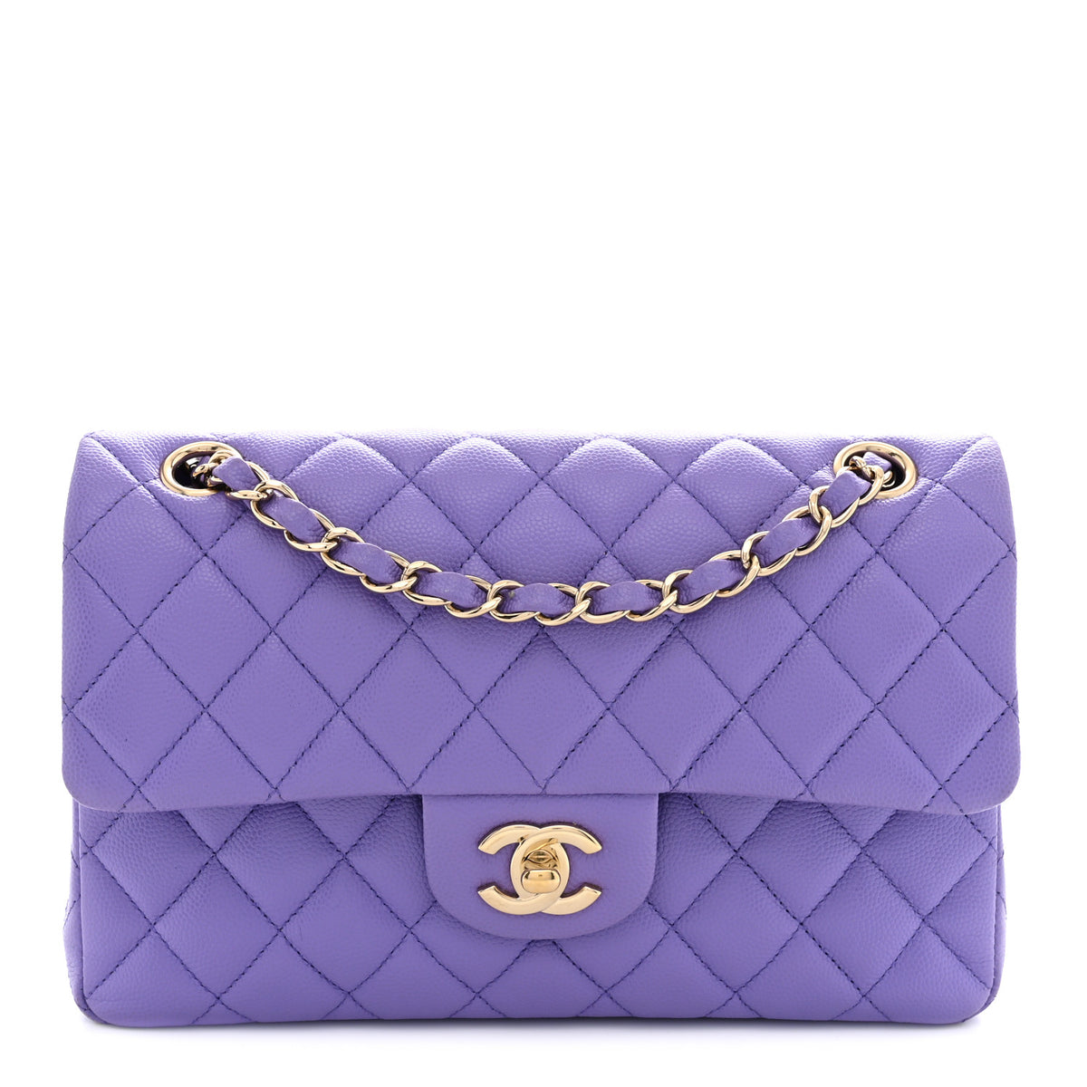 Chanel Caviar Quilted Small Double Flap Purple 1 of 13