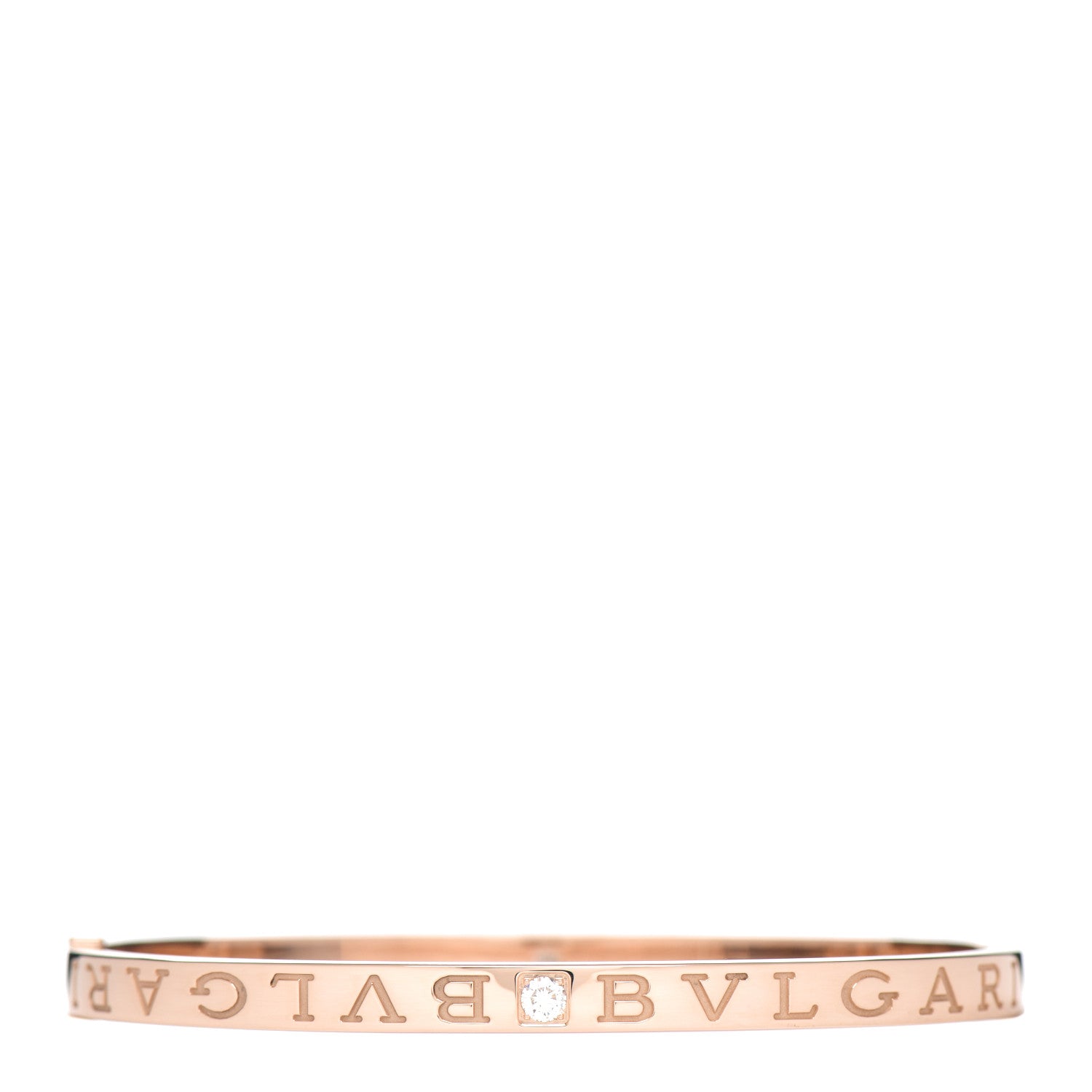 Bulgari 18K Rose Gold Diamond B.Zero1 Essential Bangle Bracelet L 1 of 5