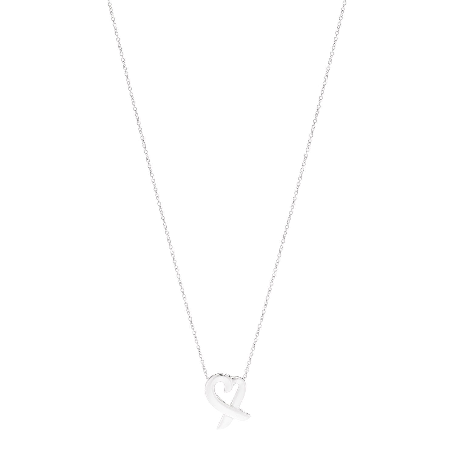 Tiffany Sterling Silver Small Paloma Picasso Loving Heart Pendant Necklace 1 of 6