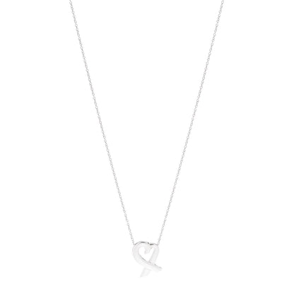 Tiffany Sterling Silver Small Paloma Picasso Loving Heart Pendant Necklace 1 of 6