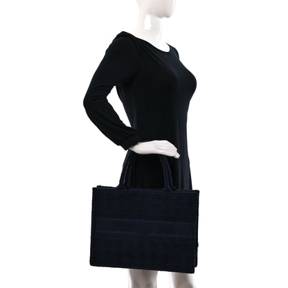 Christian Dior Embroidered Cannage Medium Book Tote Navy 2 of 9