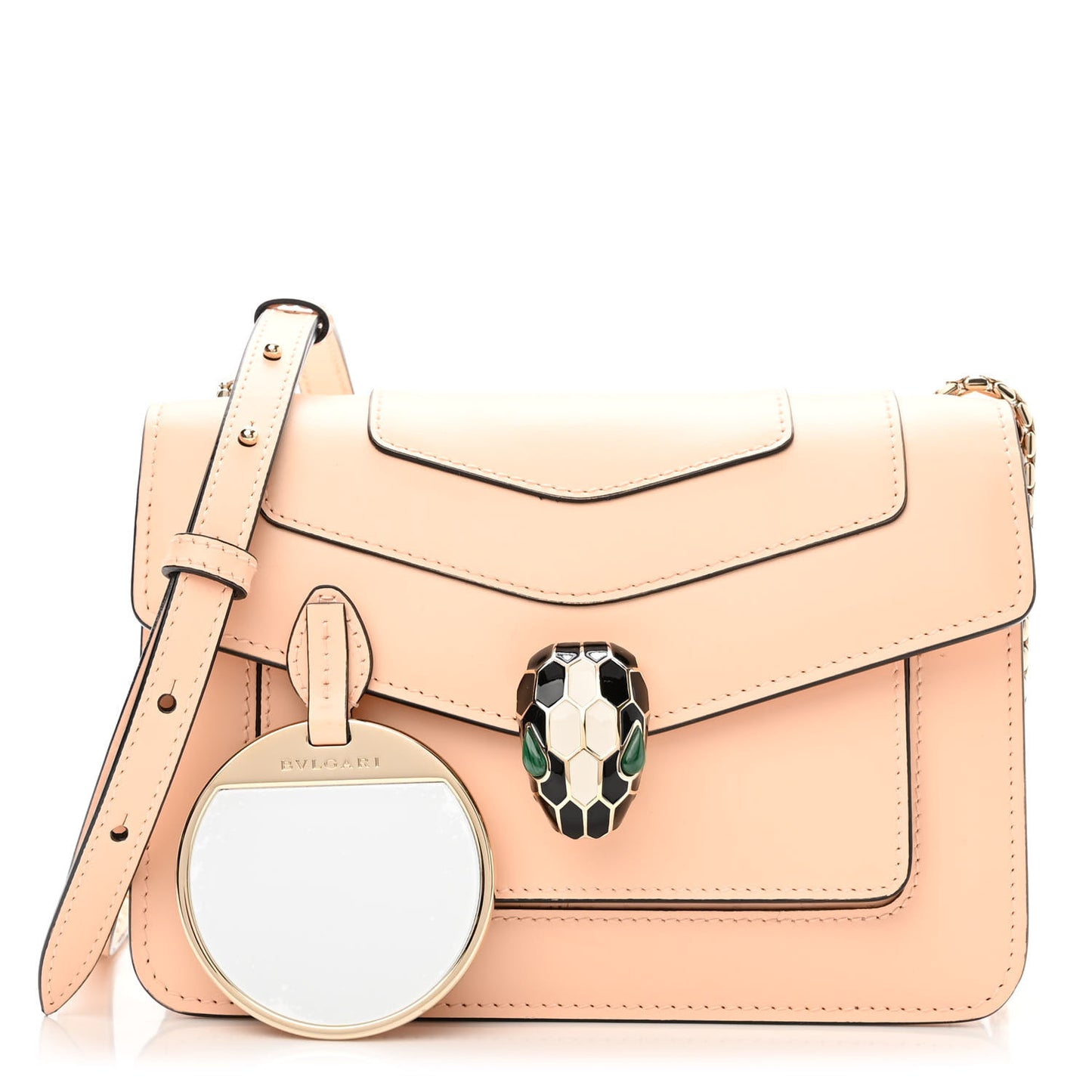 Calfskin Serpenti Forever Small Crossbody Bag Peach