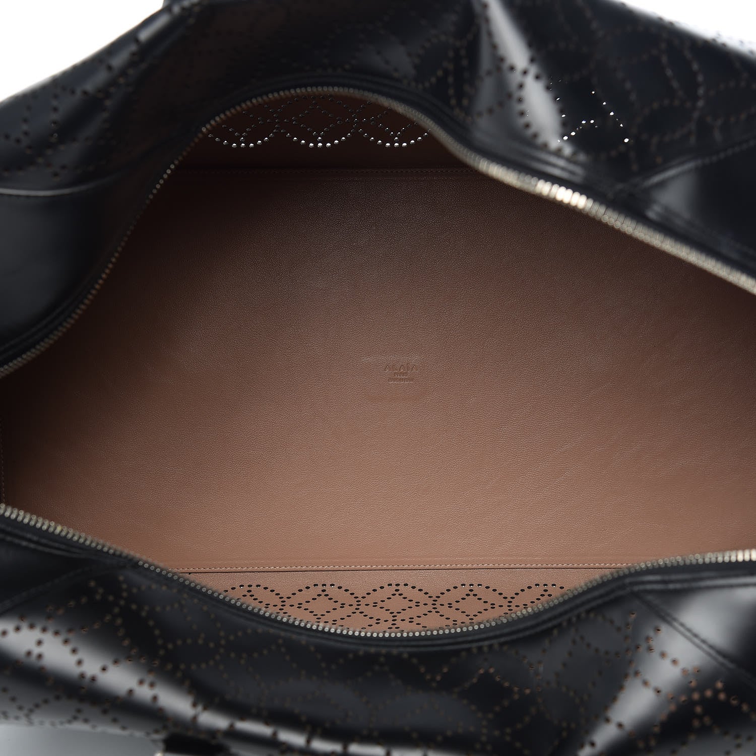 Alaia Calfskin Lux Laser Cut Weekender Black 9 of 10