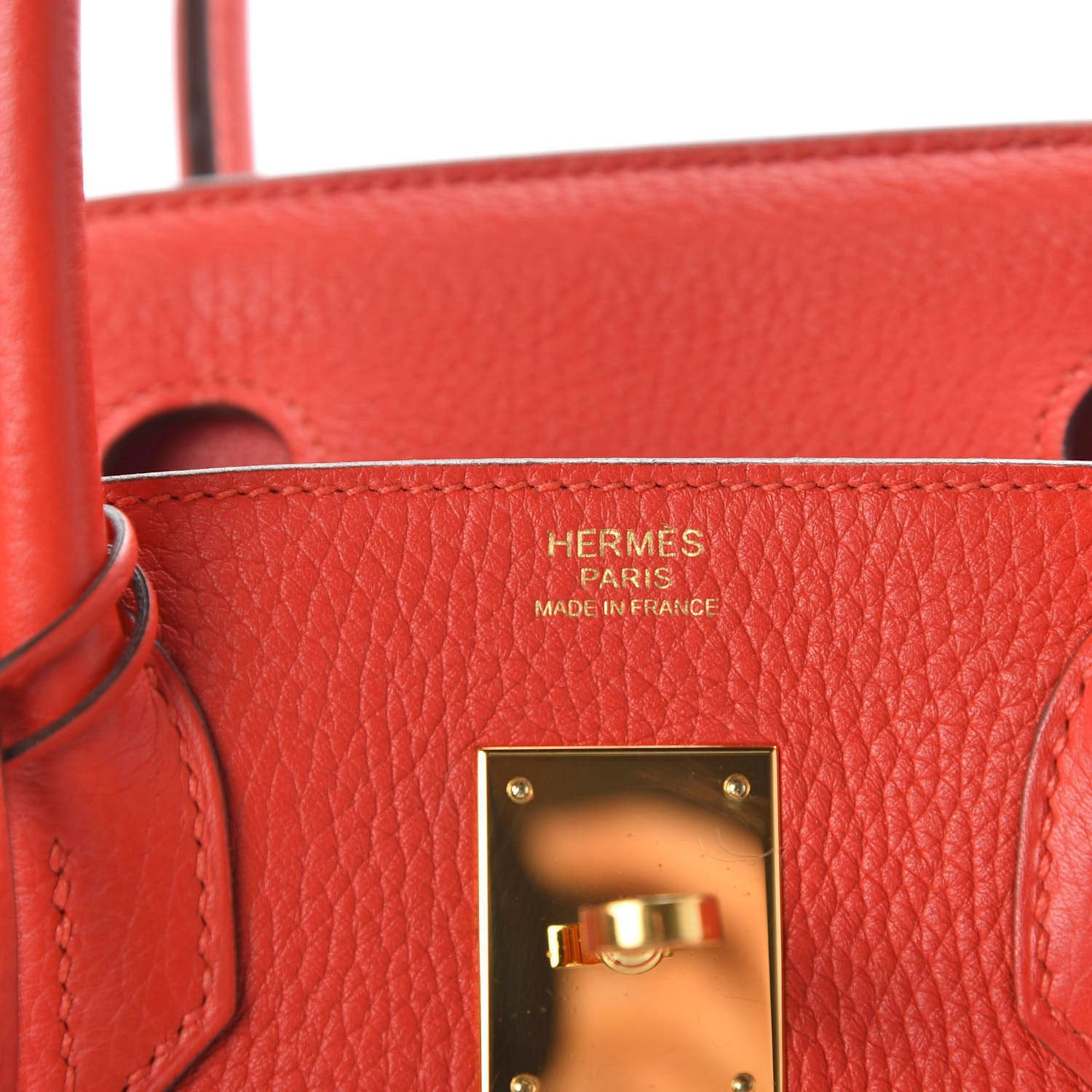 Hermes Taurillon Clemence Birkin 30 Rouge Tomate 9 of 11