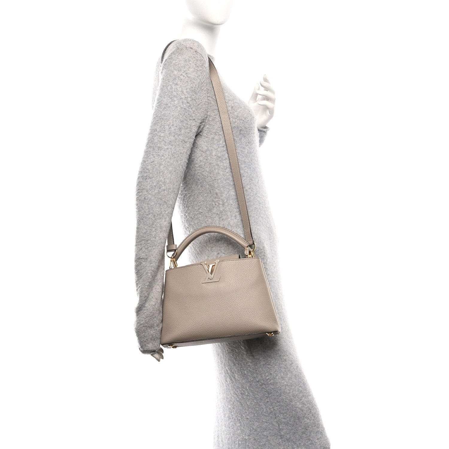 Louis Vuitton Taurillon Capucines BB Galet 2 of 16
