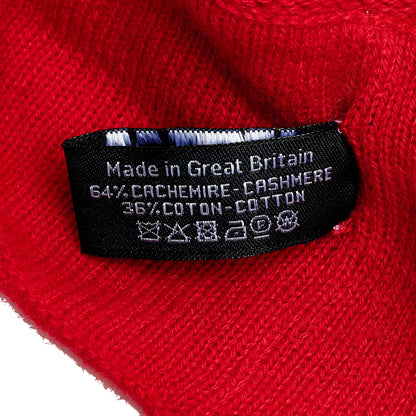 Chanel Cashmere Cotton CC Beanie Hat Red 5 of 5