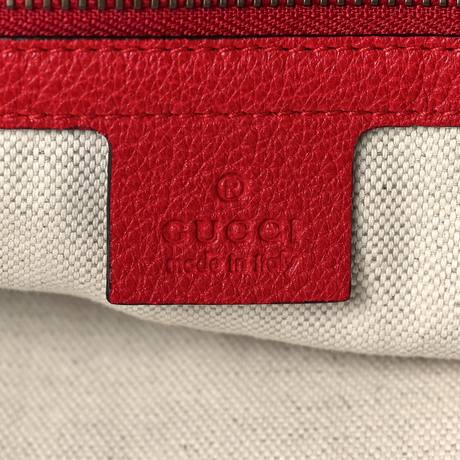 Gucci Grained Calfskin Logo Half Moon Hobo Red 7 of 10