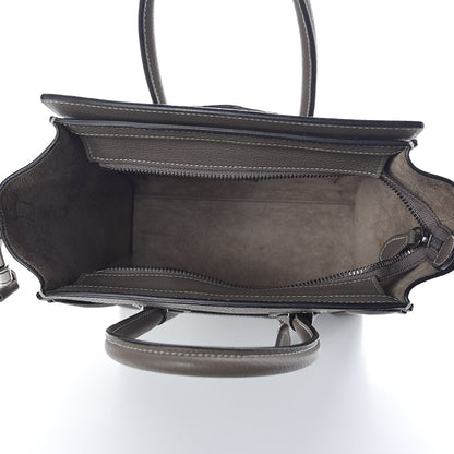 Celine Drummed Calfskin Nano Luggage Souris 5 of 9