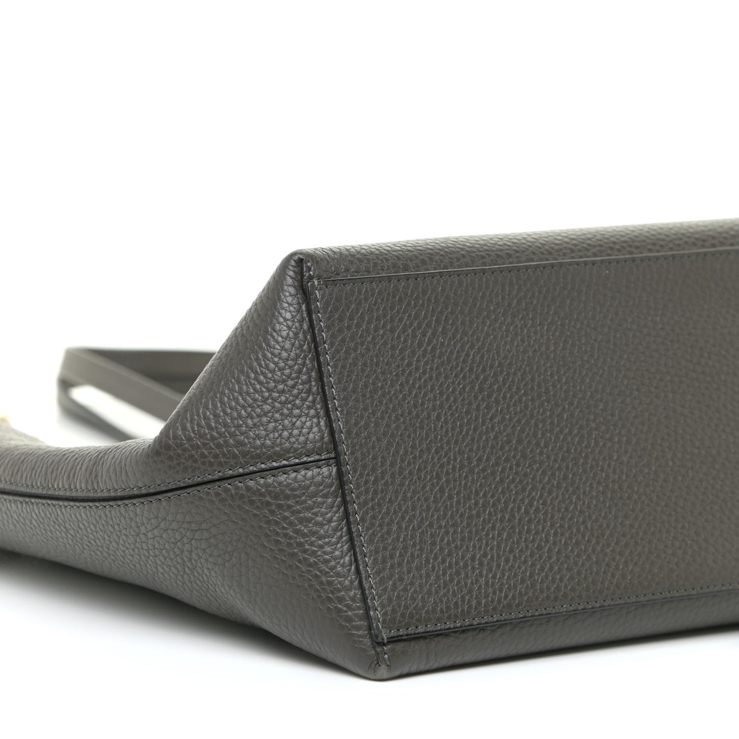 Grained Calfskin Rockstud Shoulder Tote Graphite