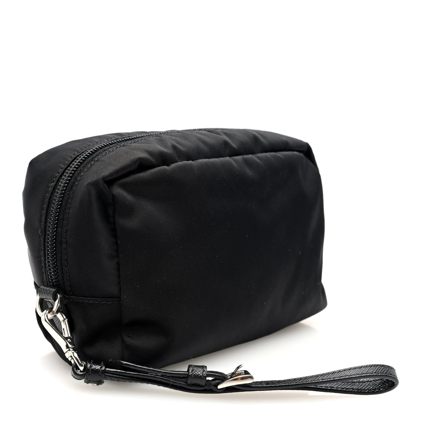 Re-Nylon Saffiano Pouch Wristlet Black