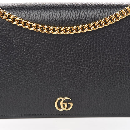 Gucci Calfskin Mini GG Marmont Chain Wallet Black 8 of 13