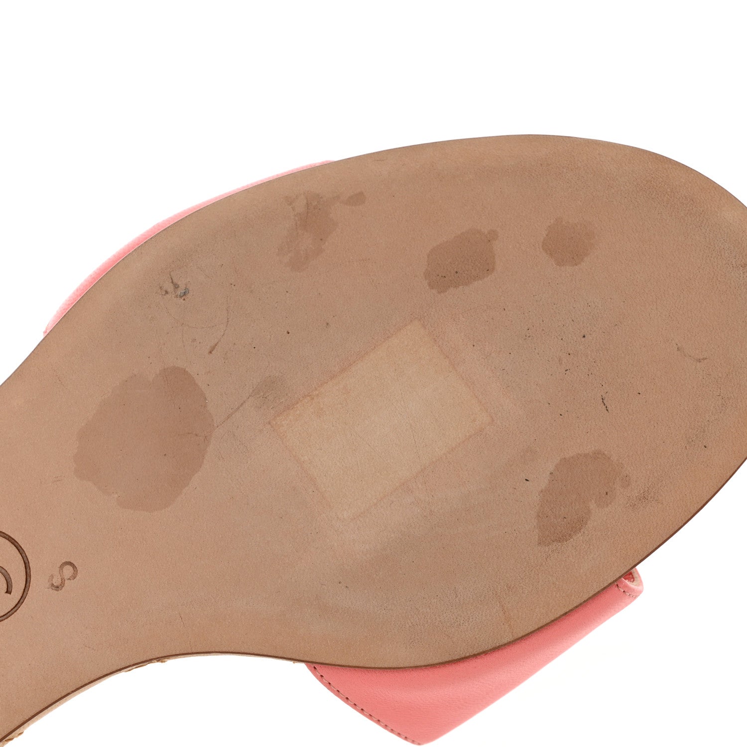 Chanel Goatskin Lambskin Quilted CC Sandal Mules 36.5 Pink Gold 11 of 13