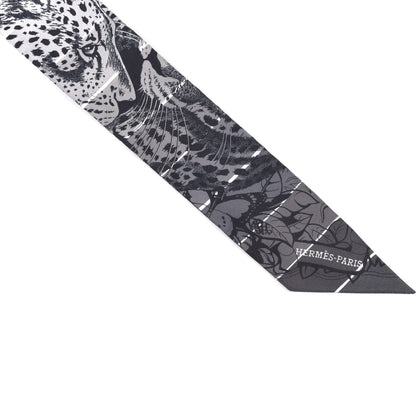 Hermes Silk Jungle Love Rainbow Twilly Gris Black White 4 of 4