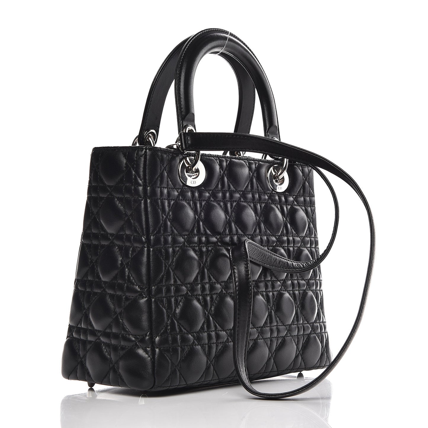 Lambskin Cannage Medium Lady Dior Black